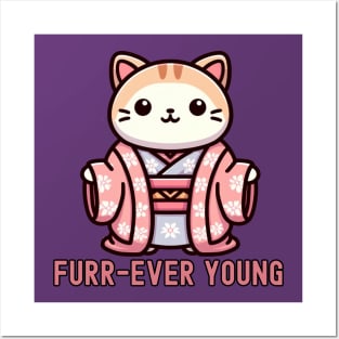 Forever Young Funny cat Posters and Art